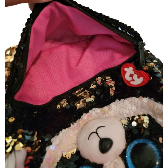 Ty Sequin Panda "Bamboo" Backpack With Adjustable Straps & Pink Lining - Picture 4 of 7